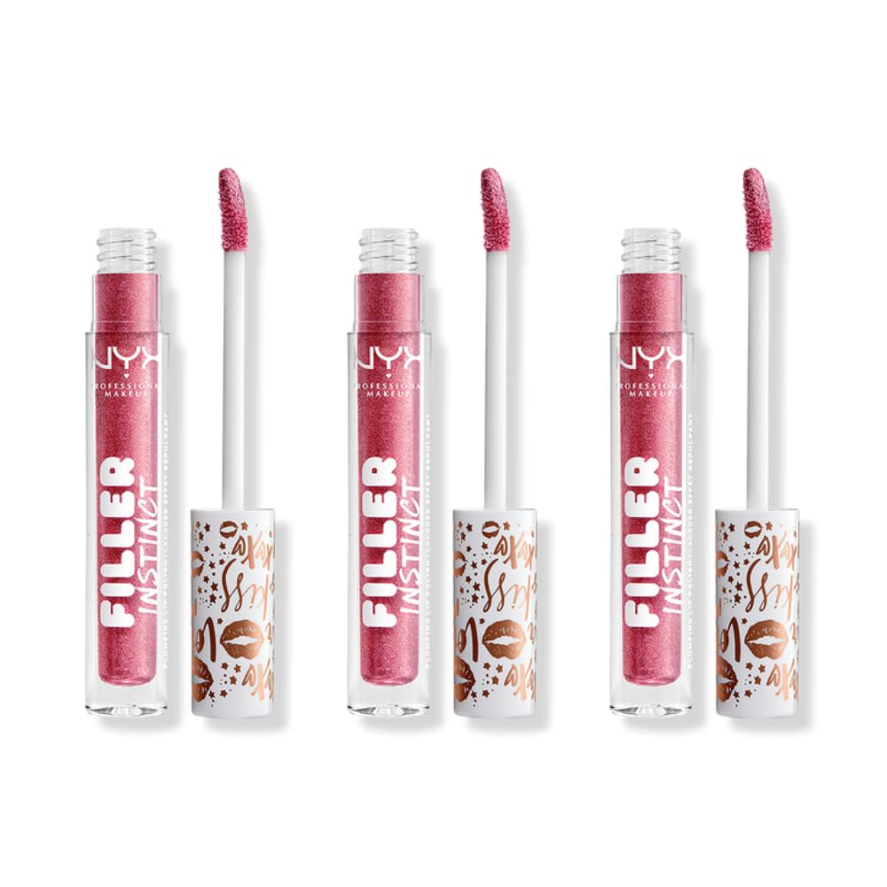 NYX PROFESSIONAL MAKEUP Filler Instinct Plumping Lip Polish, Lip Plumper Gloss - Major Mouthage (Plum Rose Gold)