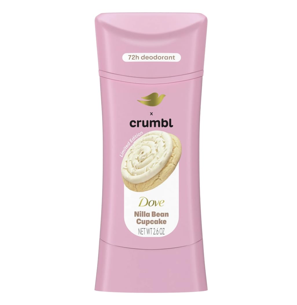 Dove x Crumbl 1 Pack Deodorant Stick Crumbl Nilla Bean Cupcake Aluminum Free, 2.6 oz Beauty and Personal Care Dove
