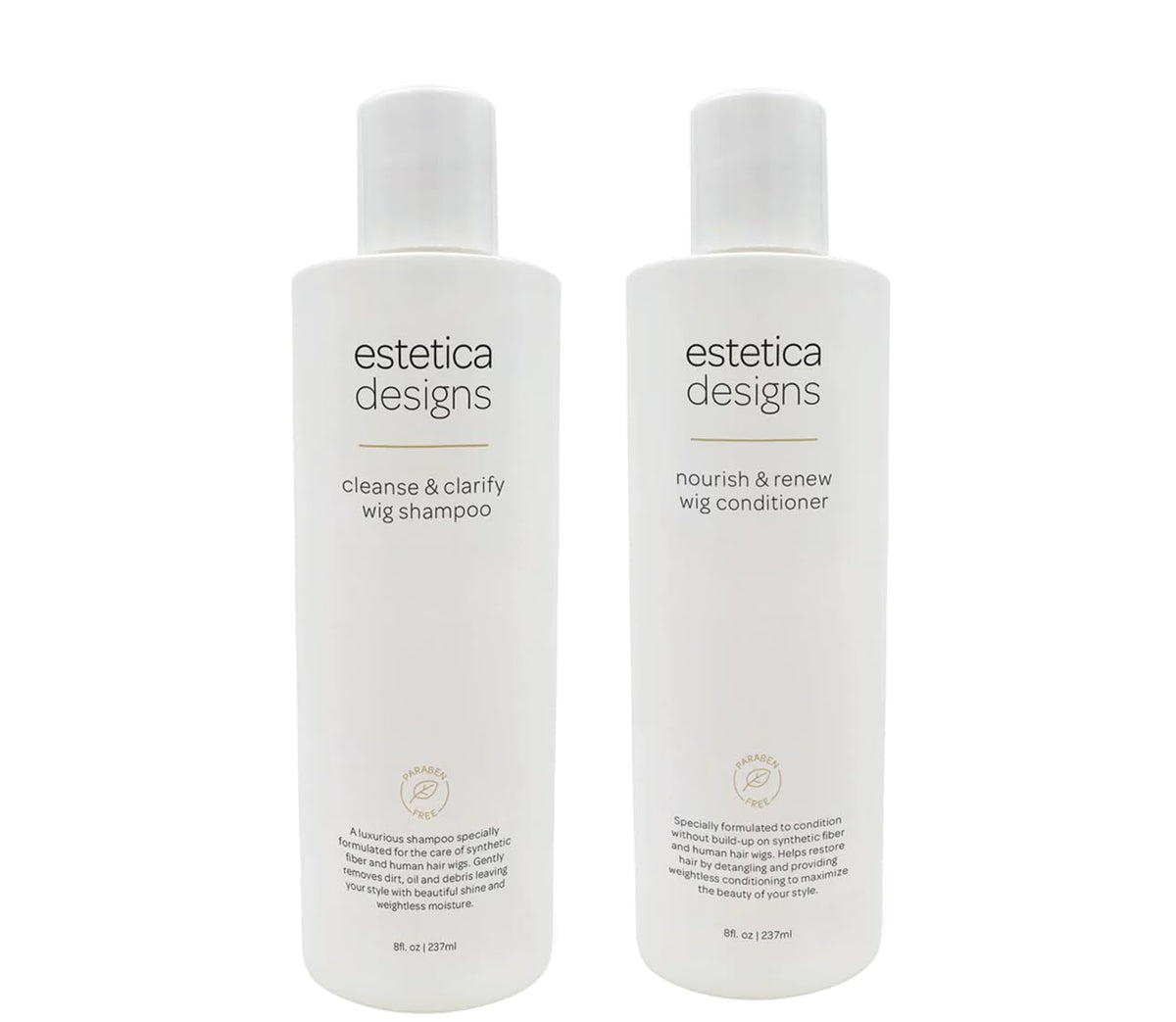 Estetica Designs Wig Shampoo & Conditioner Wig Cap Bundle Not Just Wigs Care Sheet