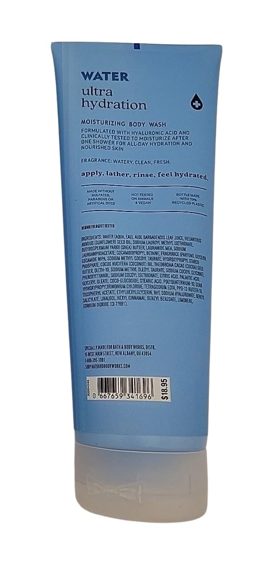 Bath & Body Works Water Ultra Hydration Hyaluronic Acid Moisturizing Body Wash Beauty & Personal Care Bath & Body Works