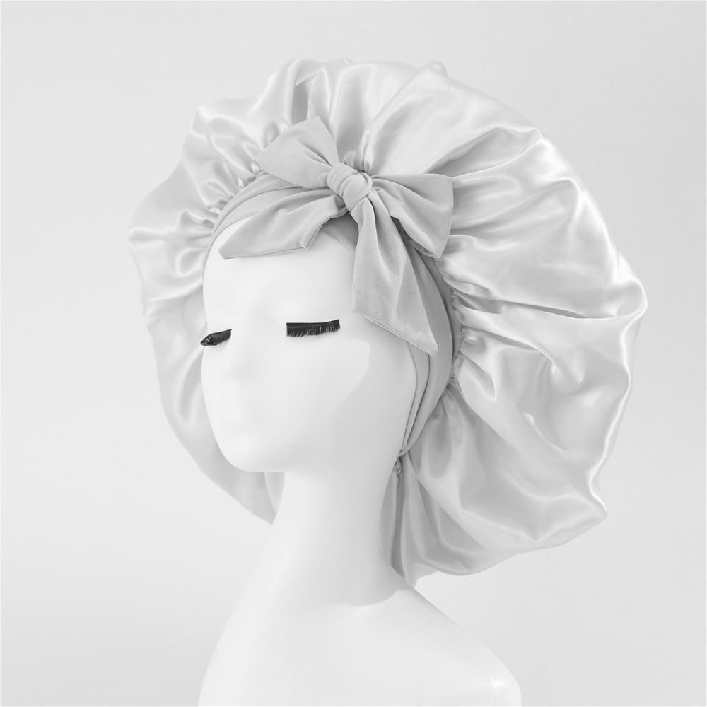 Hair Want Large Stain Sleep Bonnet for Women Adjustable Hair Bonnet with Elastic Tie Band for Braids Hair Sleeping Cap Scarf for Hair Care Satin Hair Beauty and Personal Care Hair Want