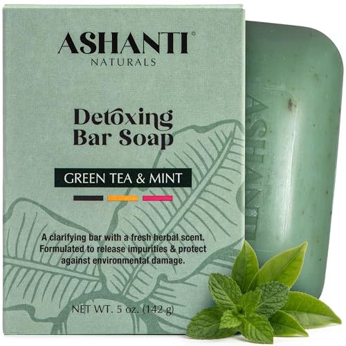 Ashanti Naturals Green Tea Soap Bar 2-Pack | Detoxing Natural Soap with Shea Butter, Olive Oil & Haxel Extract - 5 oz Beauty & Personal Care Ashanti Naturals