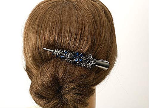Large Double Row Teeth Metal Duck Bill Clips Hair Clips Rhinestone Flower Hair Barrettes with Teeth Hair Pins Hair Slide Stylish for Women Girl Hair Beauty & Personal Care DAONACO