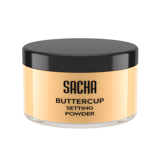 Sacha Buttercup Setting Powder - Medium to Deep Skin Tones Translucent Loose Face Powder, Flashback-Resistant, Oil Control, Long-Wear Matte Finish