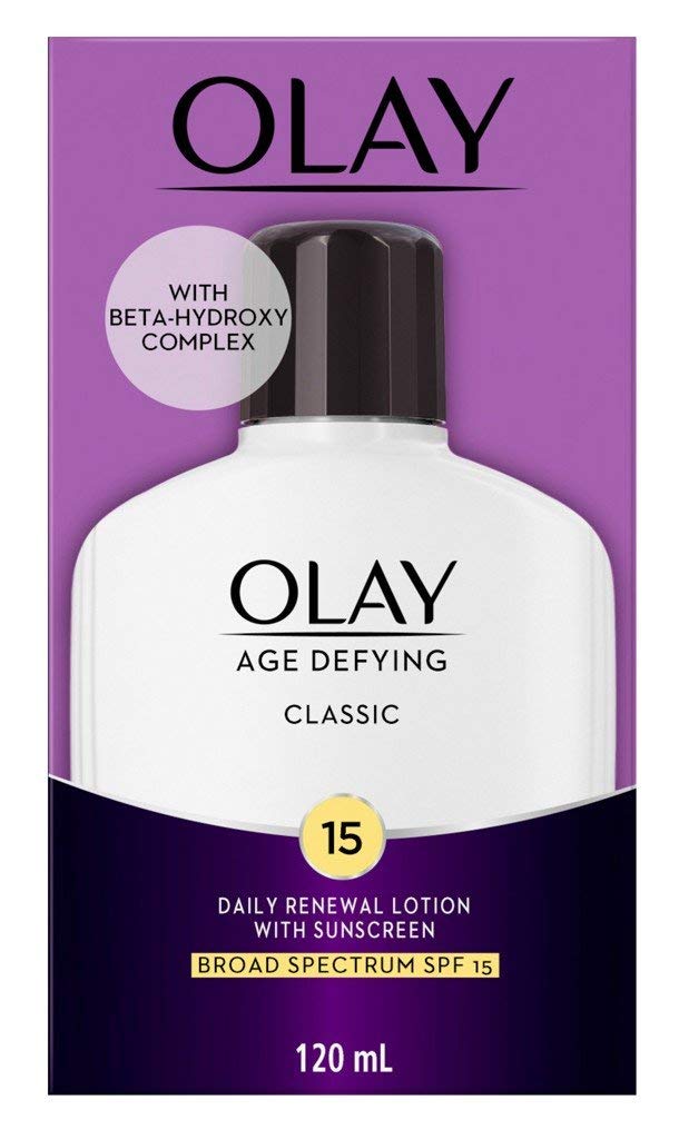 OLAY Age Defying Classic Daily Renewal Lotion, With Sunscreen, Classic 4 oz (Pack of 2) Beauty & Personal Care Olay