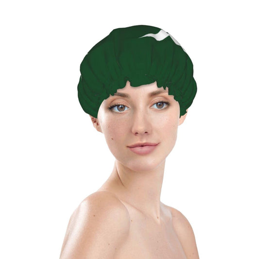 Pakistan Flag Prints Shower Cap Double Layer Lined Waterproof Bathing Shower Hat Beauty and Personal Care Hayyett