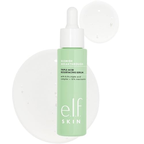 e.l.f. SKIN Blemish Breakthrough Triple-Acid Resurfacing Serum, Hydrating Night Serum For Fighting Blemishes, Helps Improve Skin Tone & Texture Beauty & Personal Care e.l.f.