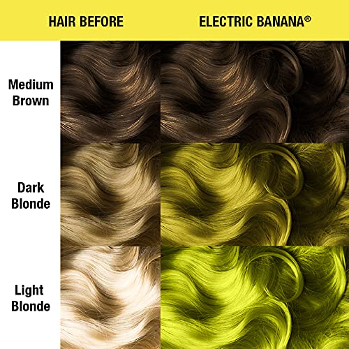 MANIC PANIC Classic Electric Banana Semi Permanent Hair Color - Bright Neon Yellow Hair Dye for Women & Men That Lasts 4-6 Weeks - Vegan, Ammonia Beauty & Personal Care MANIC PANIC