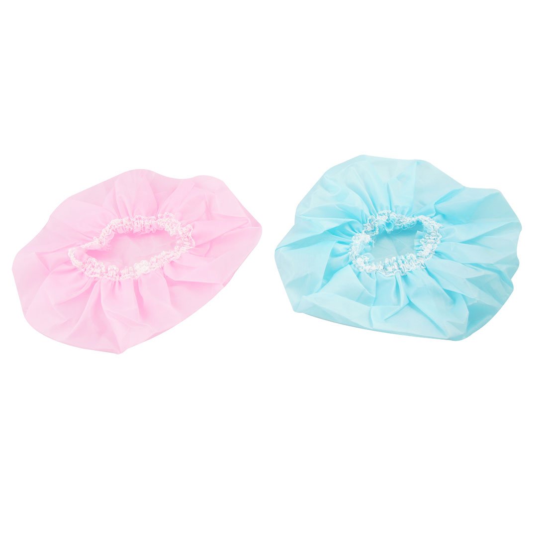 Ruilogod Women Blue Pink Polyester Bouffant Spa Shower Cap Bath Hat 2 Pcs (id: ec3 026 39f 087 3aa Beauty and Personal Care Ruilogod