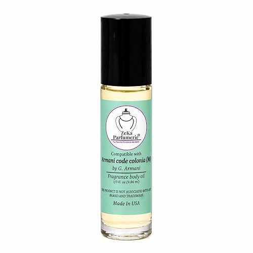 ZEKA PARFUMERIE Compare to Aroma Compatible with Armani Code Colonia for Men Fragrance Body oil on 1/3 oz (9.86ml) size Roll-On Botlle Beauty & Personal Care ZEKA PARFUMERIE