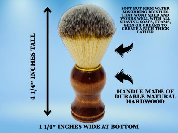 G.B.S Men's Shaving Brush 100% Synthetic Hair Beard Brush Wooden Handle Shaving Brush, Synthetic Bristles - Compliments Any Shaving Razor Fort Wet Beauty and Personal Care G.B.S
