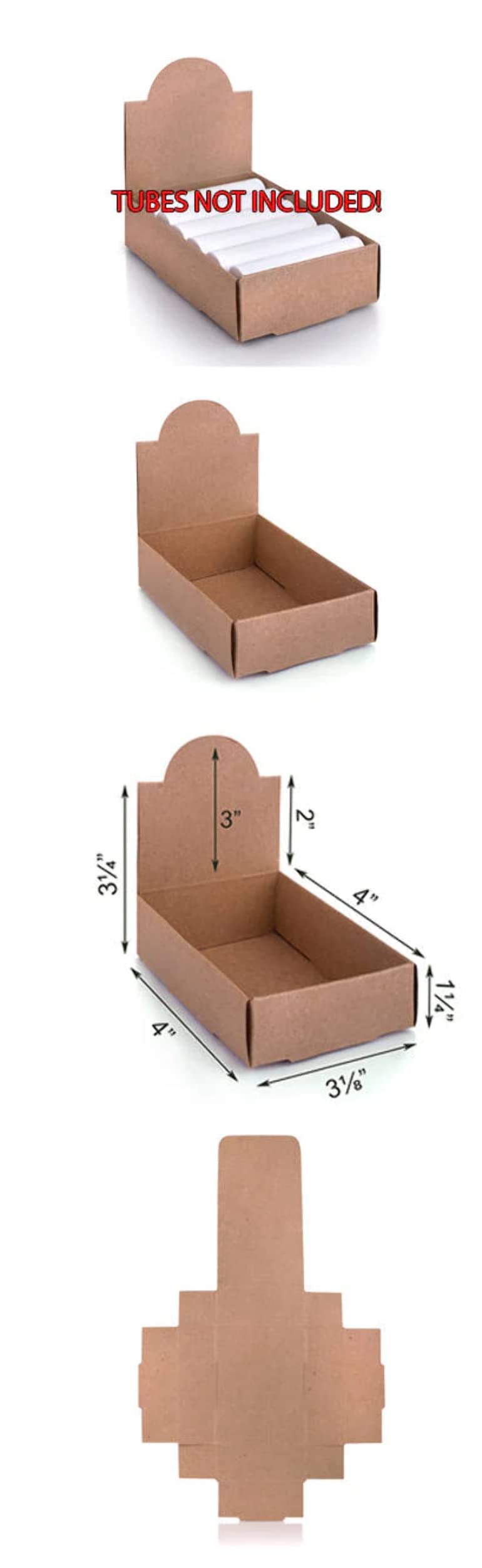 Arizona Bath & Body LLC AZBB Kraft Arched Lip Balm Tube Display Boxes Holds 12 Tubes (5) Beauty and Personal Care Arizona Bath & Body LLC