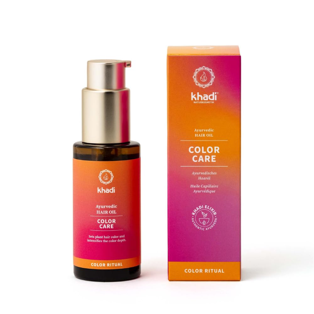 KHADI COLOR CARE Hair Oil - Hair treatment for fixing plant hair color - shine & UV protection - luminosity - 100% natural, plant-based & vegan - 1.69