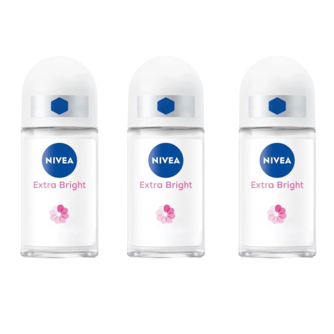 Nivea Extra Bright Flavor Roll On Deodorant, 1.69 OZ, 3 Pack Beauty and Personal Care NIVEA