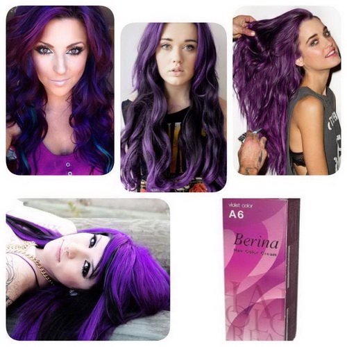 Pack of 2 Sets Berina BERINA PROFESSIONALS Hair Color Cream Permanent Hair Dye Color A6 : Violet 60 G. Super Permanent Fashion Unisex Beauty & Personal Care Berina