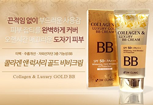 3W CLINIC Collagen & Luxury Gold BB Cream 1.69Oz SPF50+/PA+++ Wrinkle Care Beauty & Personal Care 3W Clinic