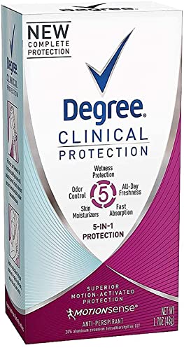 Degree Deodorant for Women, Clinical Protection 5-Pack, Prescription Strength 96H Antiperspirant, Soft Solid + 72H Shower Clean Travel-Size Deodorant Beauty and Personal Care Degree
