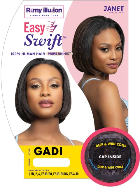 Janet Collection Human Hair Prime Unimix Wig Remy Illusion Gadi (FS4/30)
