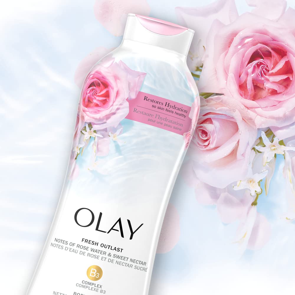 Olay Fresh Outlast Rose Water & Sweet Nectar Body Wash, 22 Fl oz, 5.732 Lb Beauty & Personal Care Olay