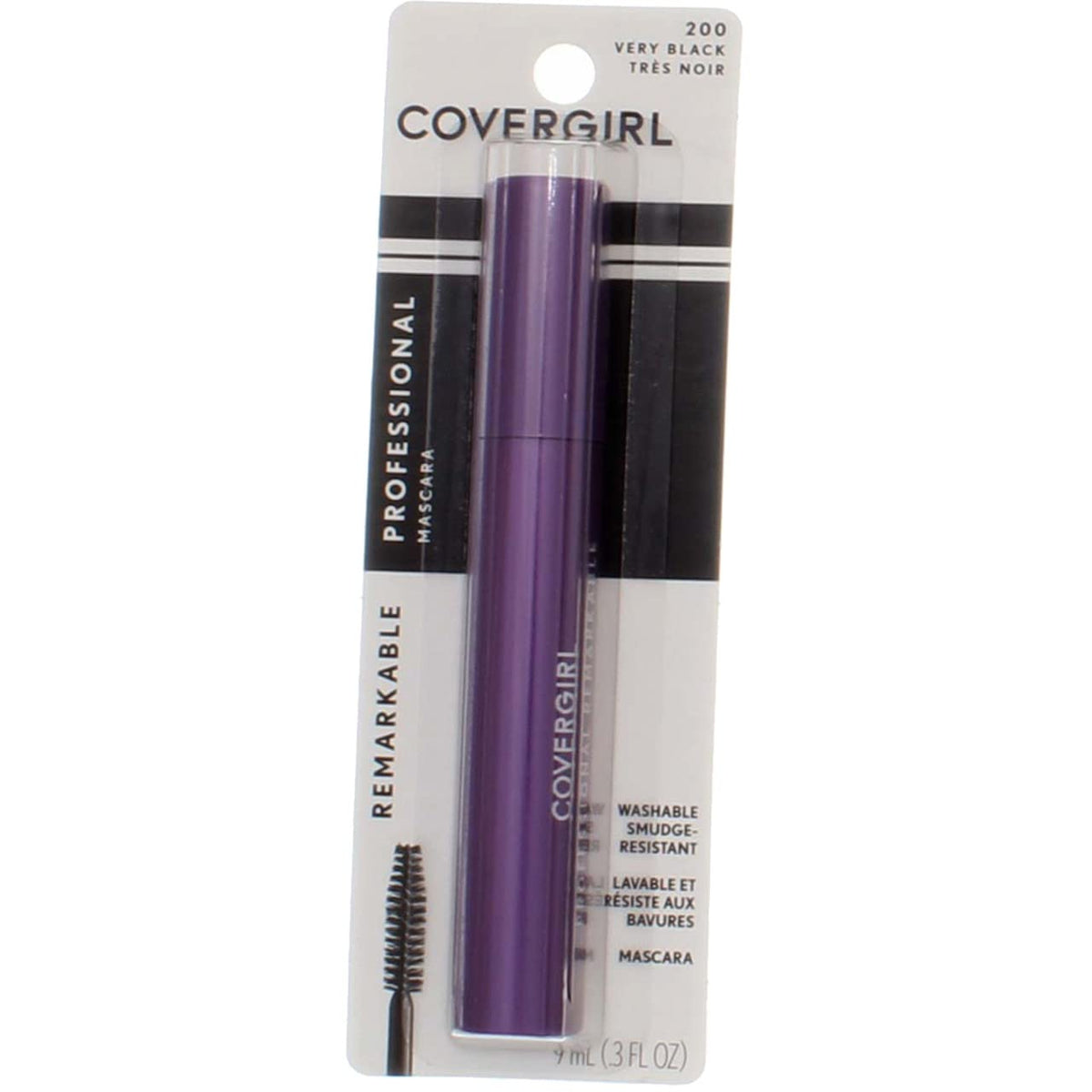 CoverGirl Professional Remarkable Washable Mascara, Very Black [200] 0.30 oz (Pack of 3) Beauty & Personal Care COVERGIRL