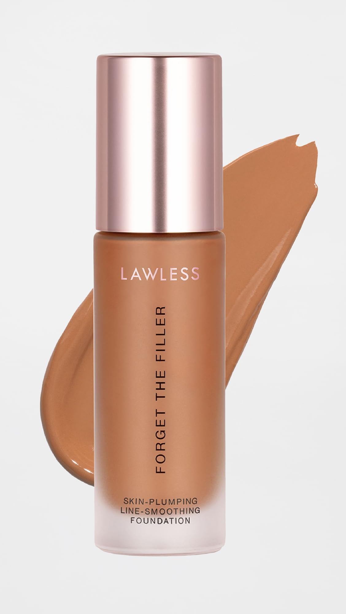 LAWLESS Women's Forget the Filler Skin-Plumping Line-Smoothing Foundation, 18T, tan deep with warm undertones, 1.0 Ounce