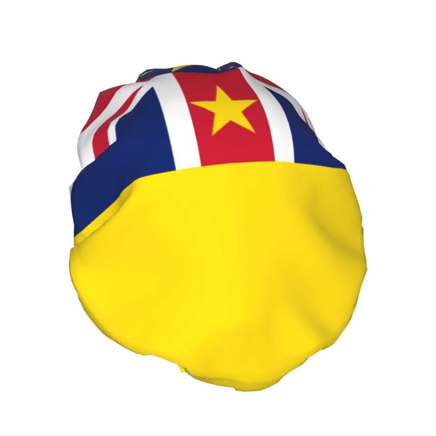 Niue Flag Prints Shower Cap Double Layer Lined Waterproof Bathing Shower Hat Beauty and Personal Care Hayyett