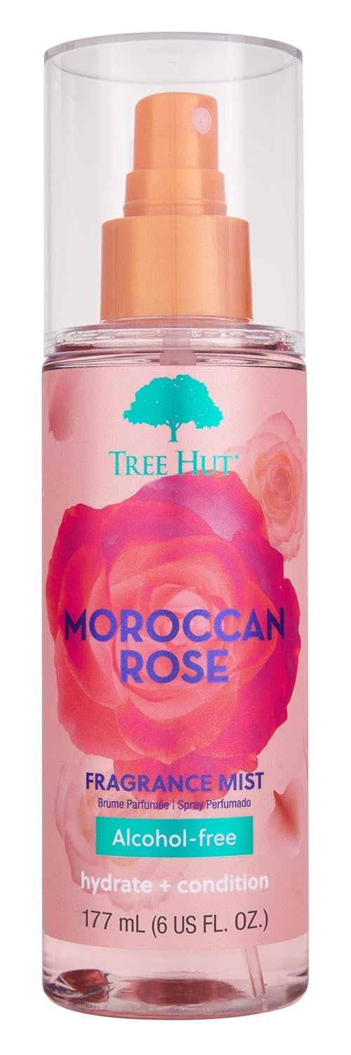 Tree Hut Moroccan Rose Hair & Body Mist, Hydrating & Alcohol-Free Body Spray, Fragrance with Bergamot, Tea Rose & Amber Notes, Alcohol-Free Formula, 6 Beauty & Personal Care Tree Hut