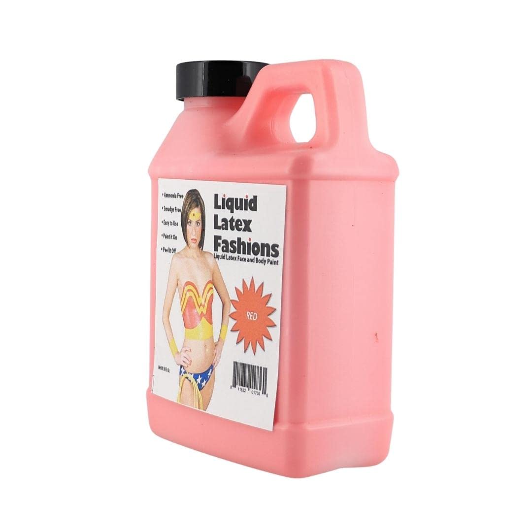 Red 8 Oz - Liquid Latex Body Paint, Ammonia Free No Odor, Easy On and Off, Cosplay Makeup, Creates Professional Monster, Zombie Arts, Lightning Beauty & Personal Care Liquid Latex Fashions