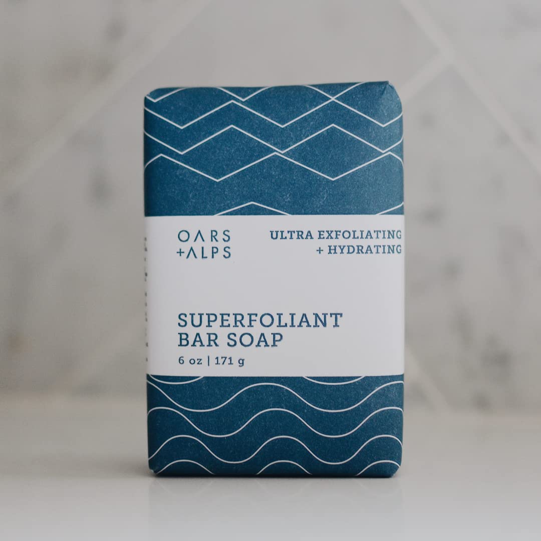 Oars + Alps Superfoliant Exfoliating Men's Bar Soap, Dermatologist Tested and Made with Clean Ingredients, Travel Size, 6 Pack, 6 Oz Each Beauty & Personal Care Oars + Alps