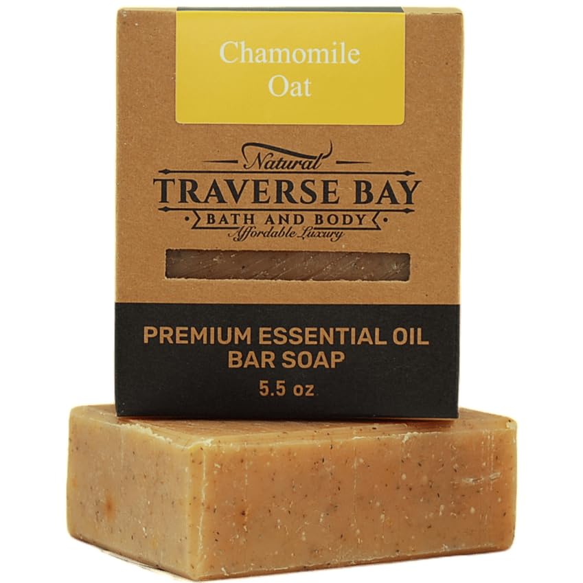 Traverse Bay Bath and Body Natural Cold Process Soap Floral 4-Bar Variety Pack, Chamomile Oat, French Lavender, Lemongrass Lavender, Bergamot Rose 5.5 Beauty & Personal Care Traverse Bay Bath and Body