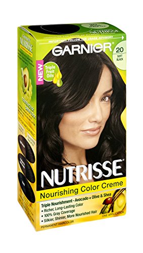 Garnier Nutrisse Haircolor, Soft Black 1 ea (Pack of 3) Beauty & Personal Care Garnier