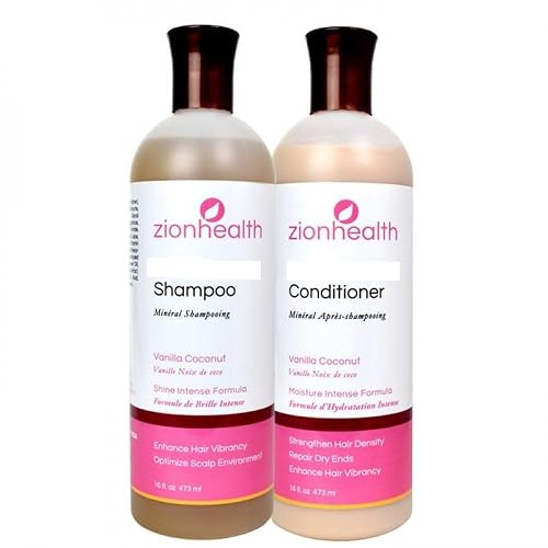 Adama Minerals Shampoo and Conditioner Set 16 oz Vanilla Cocnut Beauty & Personal Care Zion Health