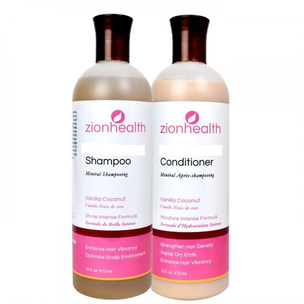 Adama Minerals Shampoo and Conditioner Set 16 oz Vanilla Cocnut Beauty & Personal Care Zion Health