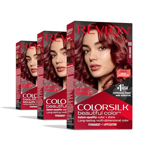 Revlon Colorsilk Beautiful Color Permanent Hair Color, (OLD VERSION) 66 Cherry Red (Pack of 3) Beauty & Personal Care REVLON