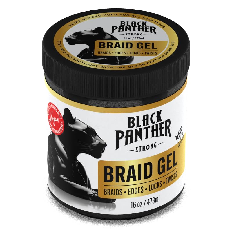 Black Panther Braid Gel | Smooths & Tames Frizz | No Flaking or Drying | High Shine, Long Lasting for Braids, Locks, Twists, Cornrows | 16 oz Beauty & Personal Care BLACK PANTHER STRONG DIAMOND EDGES