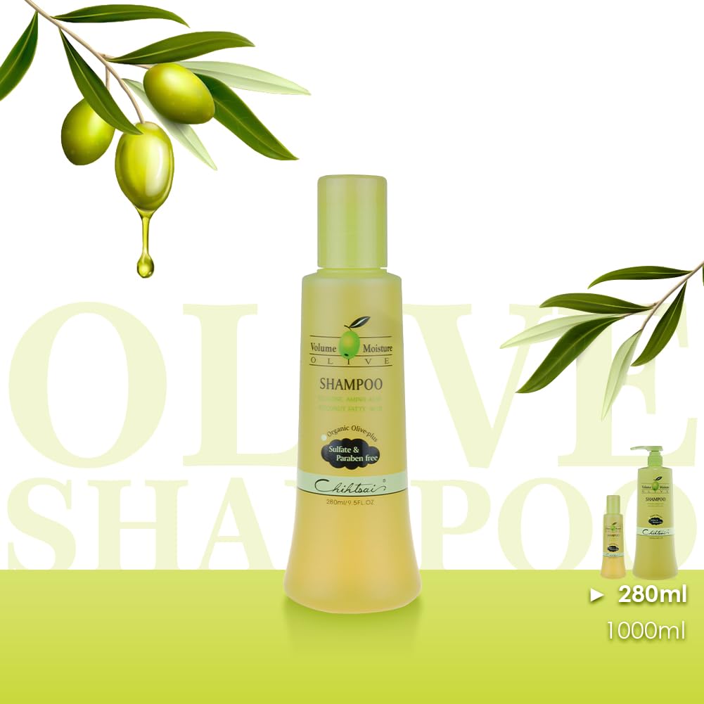 Chihtsai Olive Shampoo, Gentle Cleanse and Locks in Moisture w/PH-balanced Formula | Sulfate-, Paraben-Free for Color-Treated Hair - 280ml/8.3 Fl oz Beauty & Personal Care Chihtsai