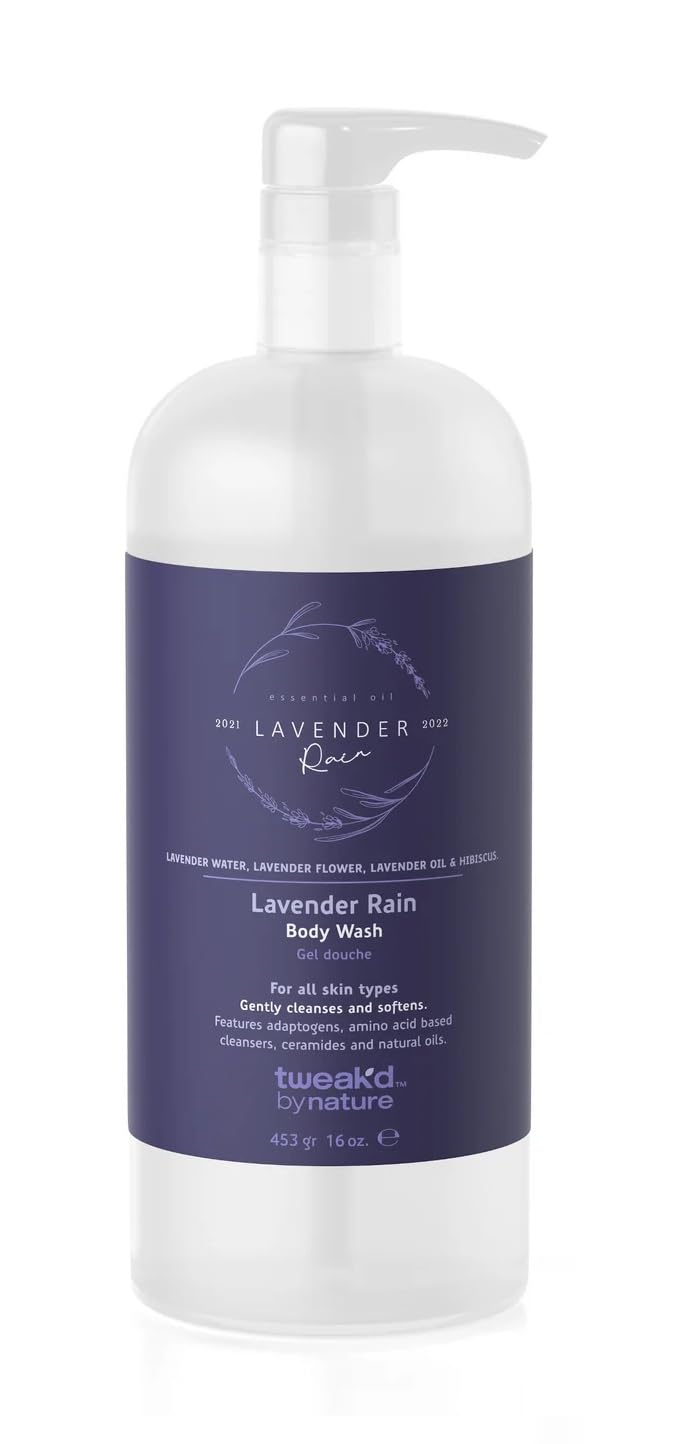 Tweak’d by Nature - Lavender Rain Body Wash, Sulfate Free, Natural, Hydrating and Moisturizing, Gentle Lavender Shower Gel and Body Wash for Women (1 Beauty & Personal Care Tweak'd by Nature