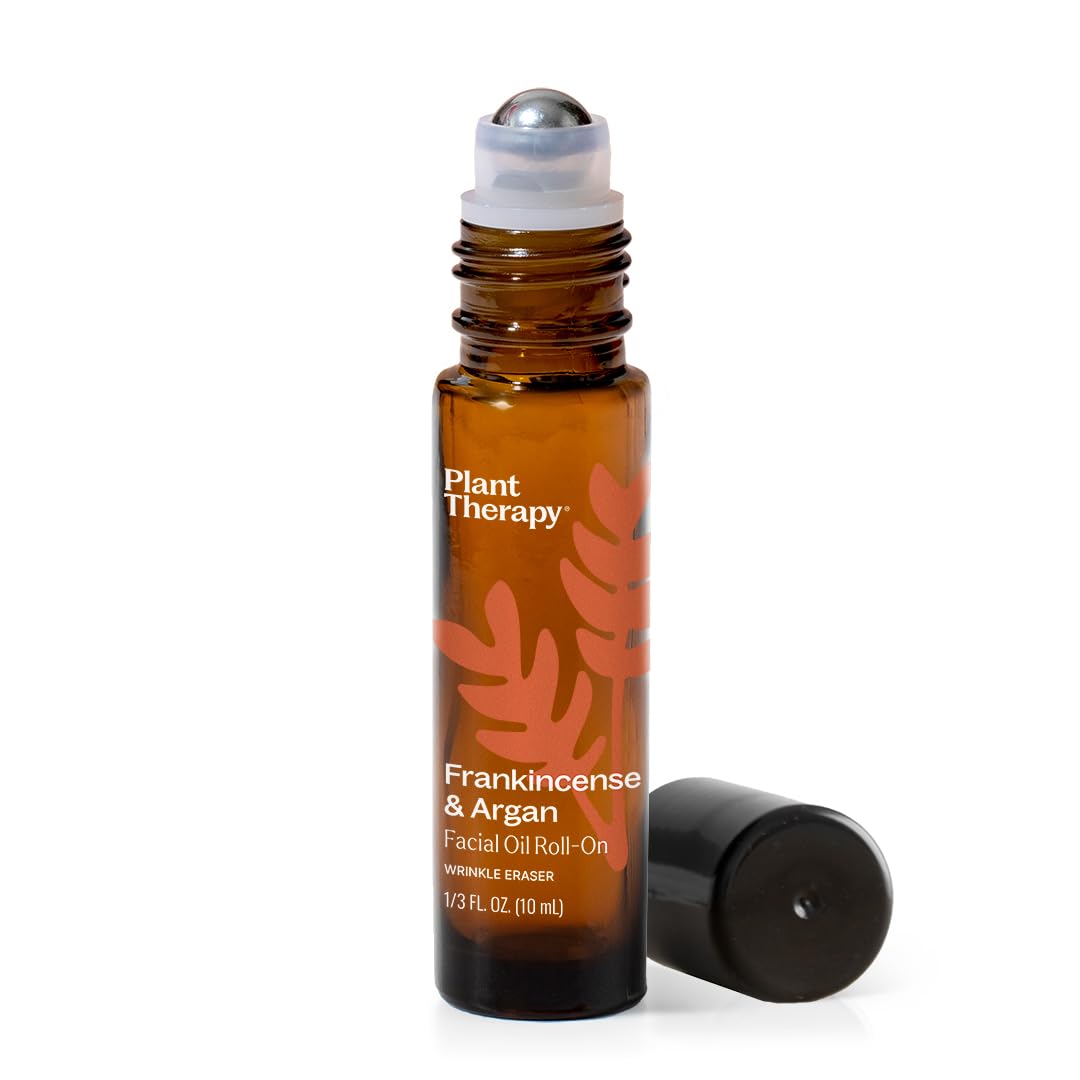 Plant Therapy Frankincense & Argan Facial Serum Roll-On, 10 mL (1/3 oz), Made with Frankincense Essential Oil & Argan Oil, Smoothes Wrinkles Beauty & Personal Care Plant Therapy