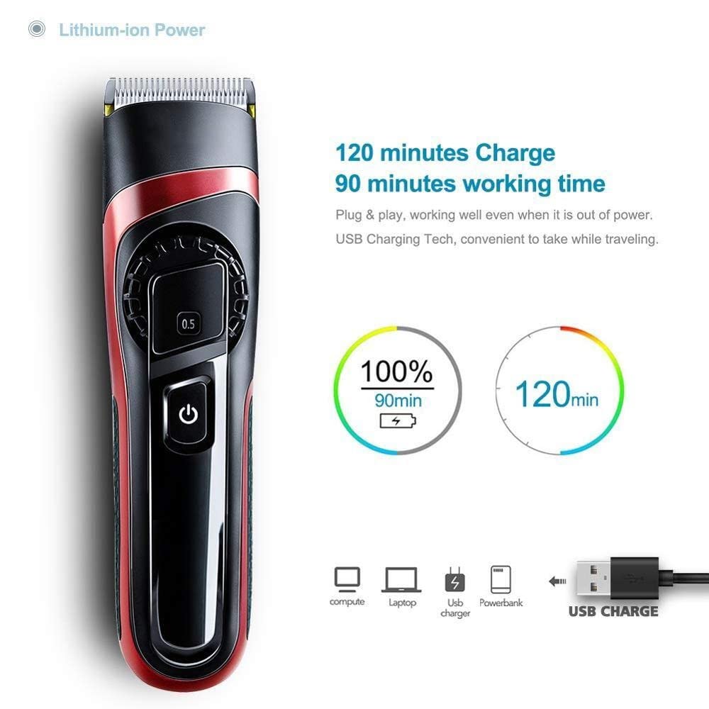 GLESVOWIO Hair Clippers Cordless Professional Hair Clipper for Men Waterproof Electric Hair Trimmer Beard trimer Electric Hair Cutting Machine kit Beauty and Personal Care GLESVOWIO