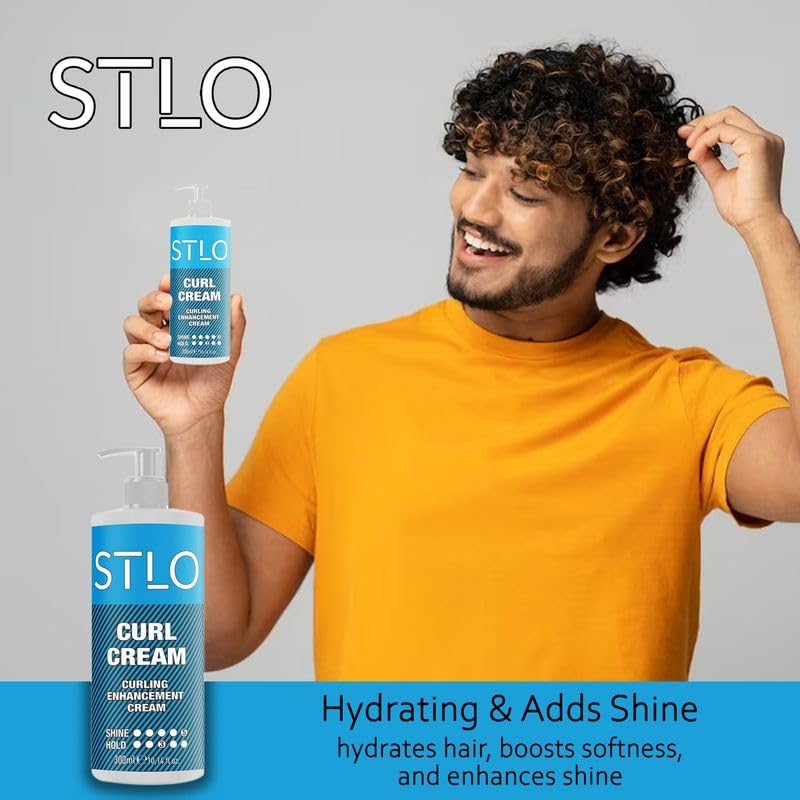 STLO Moisture Rich Curl Cream - Enhances Shine and Frizz Control - Defines Natural Curly Hair 300ml Beauty & Personal Care STLO