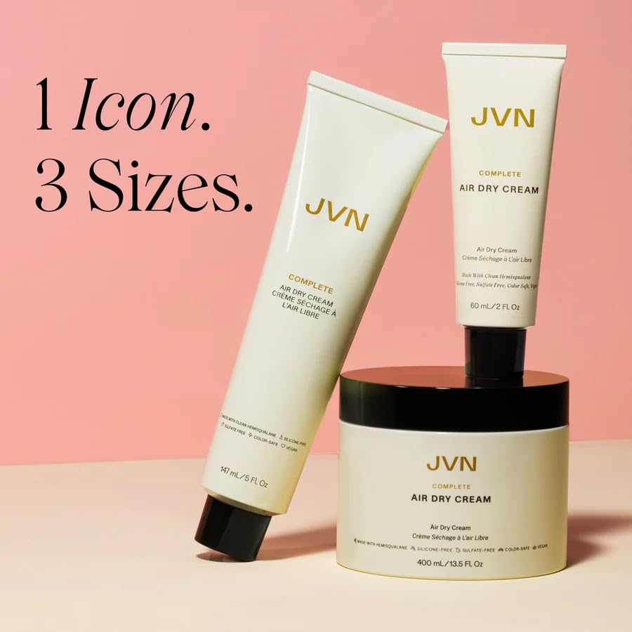 JVN No Heat Complete Air Dry Cream, 2 Fl Oz, Travel Size, Hair Smoothing Cream Enhances Your Natural Texture, Curl Cream and Wavy Hair Products Beauty & Personal Care JVN