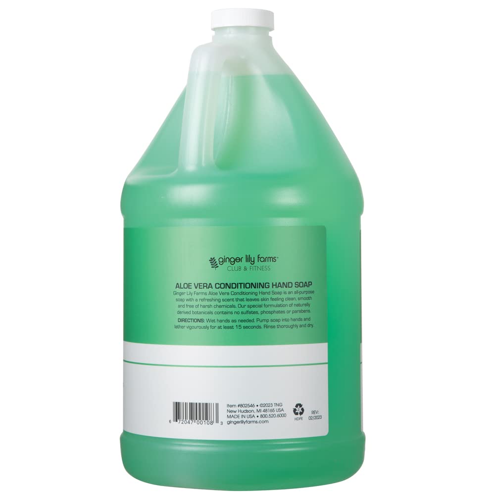 Ginger Lily Farms Club & Fitness Conditioning Liquid Hand Soap Refill, 100% Vegan & Cruelty-Free, Aloe Vera Scent, 1 Gallon (128 fl oz) Beauty & Personal Care Ginger Lily Farms