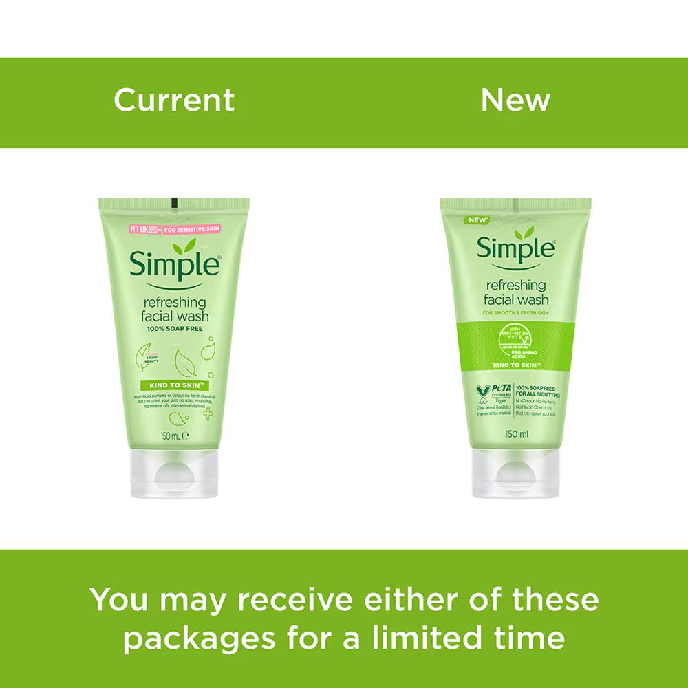 Simple Kind to Skin Refreshing Facial Gel Wash, 5.07 Ounce / 150 Ml (Pack of 3) Beauty & Personal Care Simple