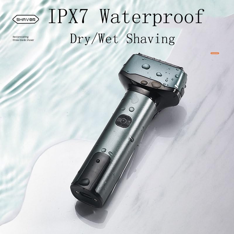 Electric Foil Shavers for Men,Mini Razor with LED Display & 3 Floating Blades IPX7 Waterproof Wet Dry Men's Rotary,Travel Lock,Sideburn Trimmer Beauty and Personal Care QDKVTNDJZ