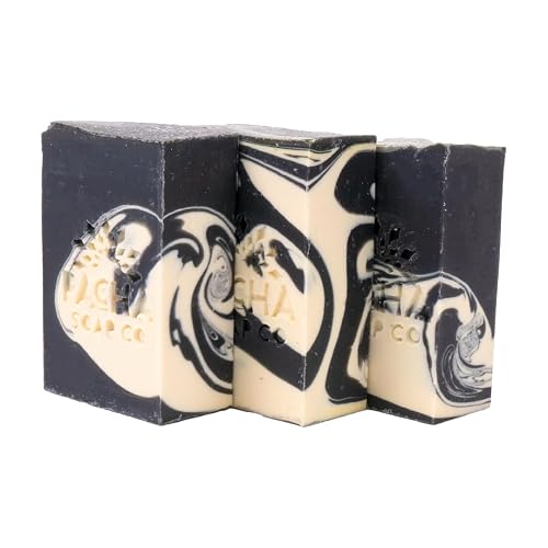 Pacha Soap Co. Bar Soap, Charcoal, 3-Pack (4 oz ea) - Premium, Handcrafted, Hydrating, Natural Face Wash, Hand Cleanser, Body Wash, Soothing Essential Beauty & Personal Care Pacha Soap Co