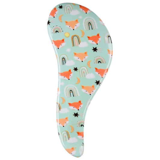 CALA Tangle-Free Hair Brush Daydream Fox, Ergonomic Palm Detangling Brush for Wet or Dry Hair, Minimizes Breakage & Cuticle Damage, Adds Shine, All