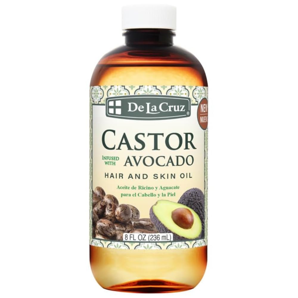 De La Cruz® Castor Infused with Avocado Hair and Skin Oil Blend 8 FL. OZ. (236 mL) Beauty & Personal Care De La Cruz