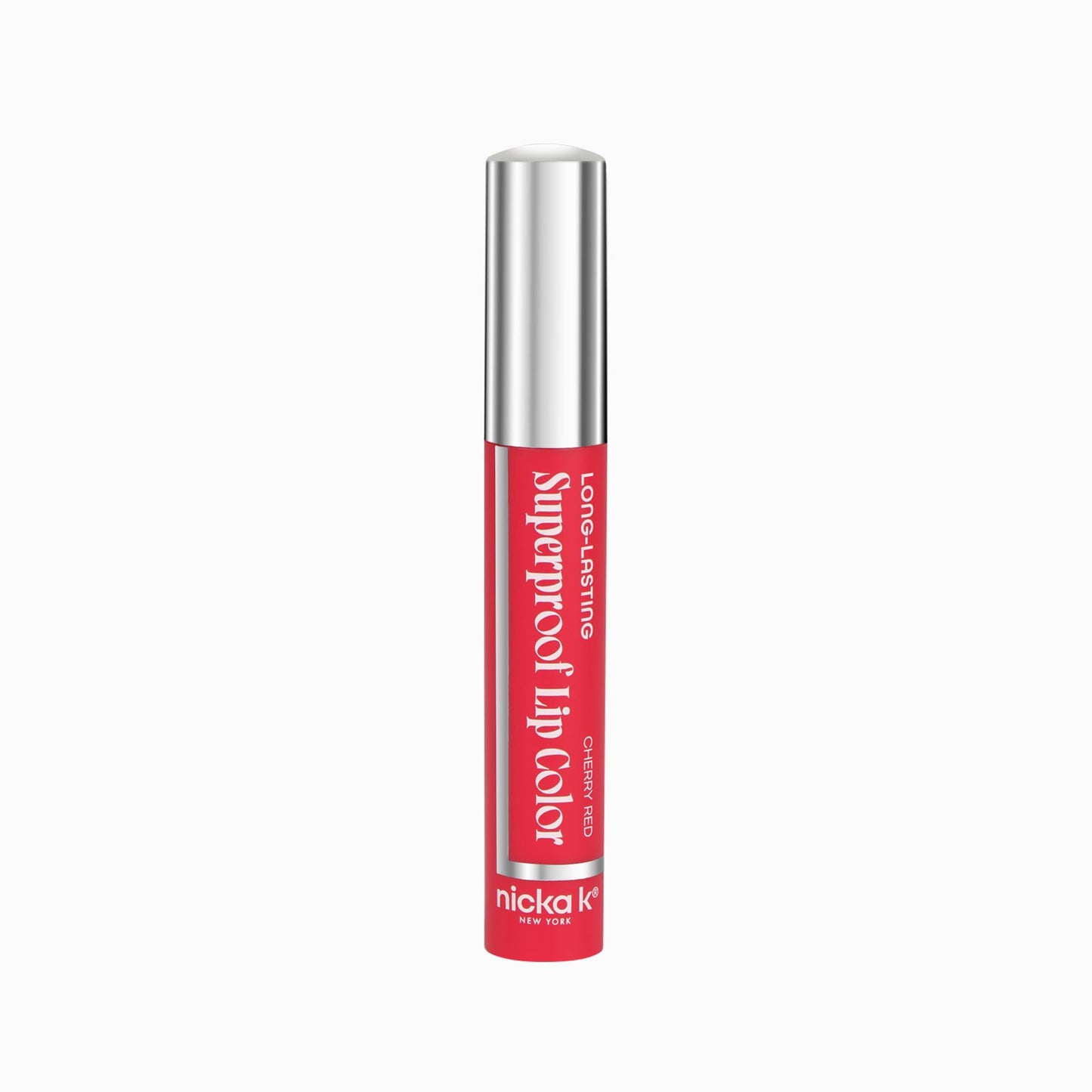 NICKA K NEW YORK Superproof Long-Lasting Lip Color, High Performance, Full Pigment, Glossy Finish (Cherry Red) Beauty & Personal Care NICKA K NEW YORK