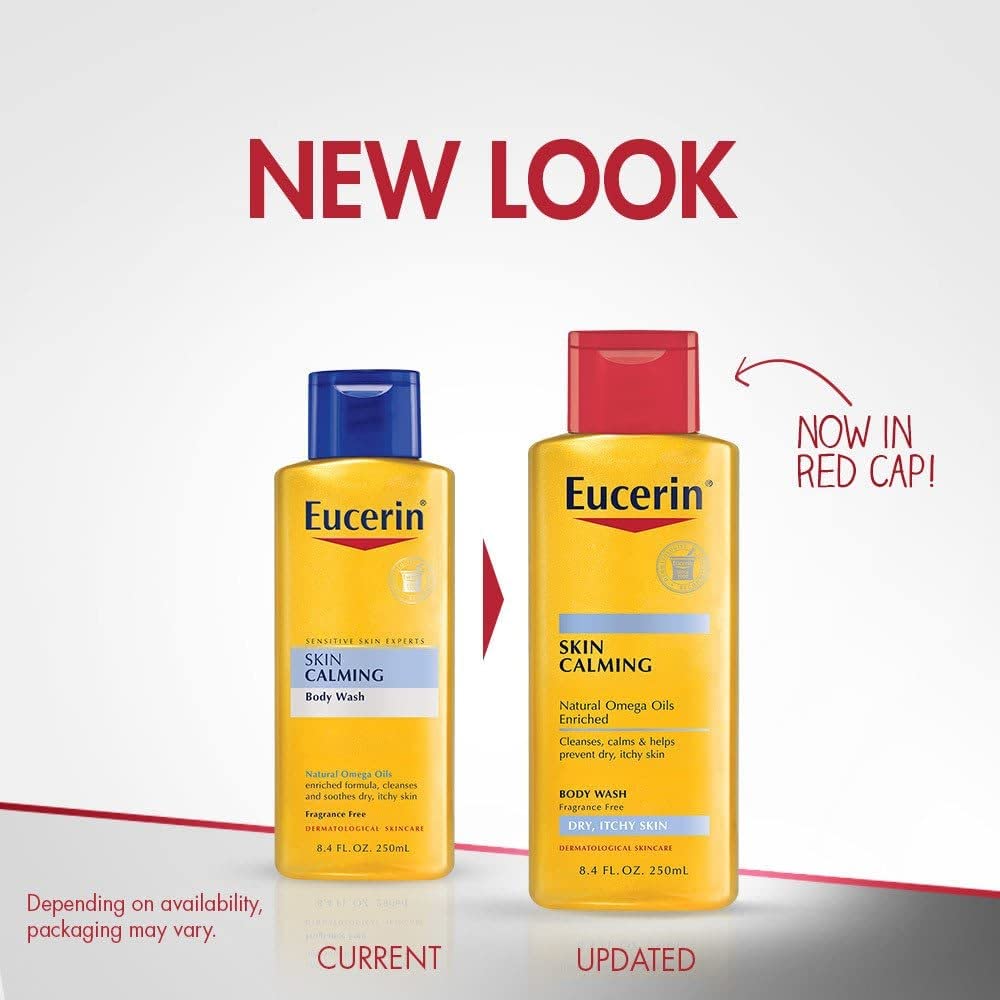 Eucerin Skin Calming Body Wash - Cleanses and Calms to Help Prevent Dry, Itchy Skin - 8.4 fl. oz. Bottle (Pack of 3) Beauty & Personal Care Eucerin