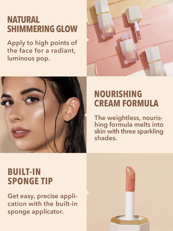 SHEGLAM Glow Bloom Liquid Waterproof Highlighter Long Lasting Cream Highlighter with Shimmer Dewy Finish - Vanilla Frost Beauty & Personal Care SHEGLAM